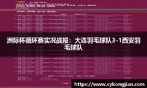 洲际杯循环赛实况战报：大连羽毛球队3-1西安羽毛球队